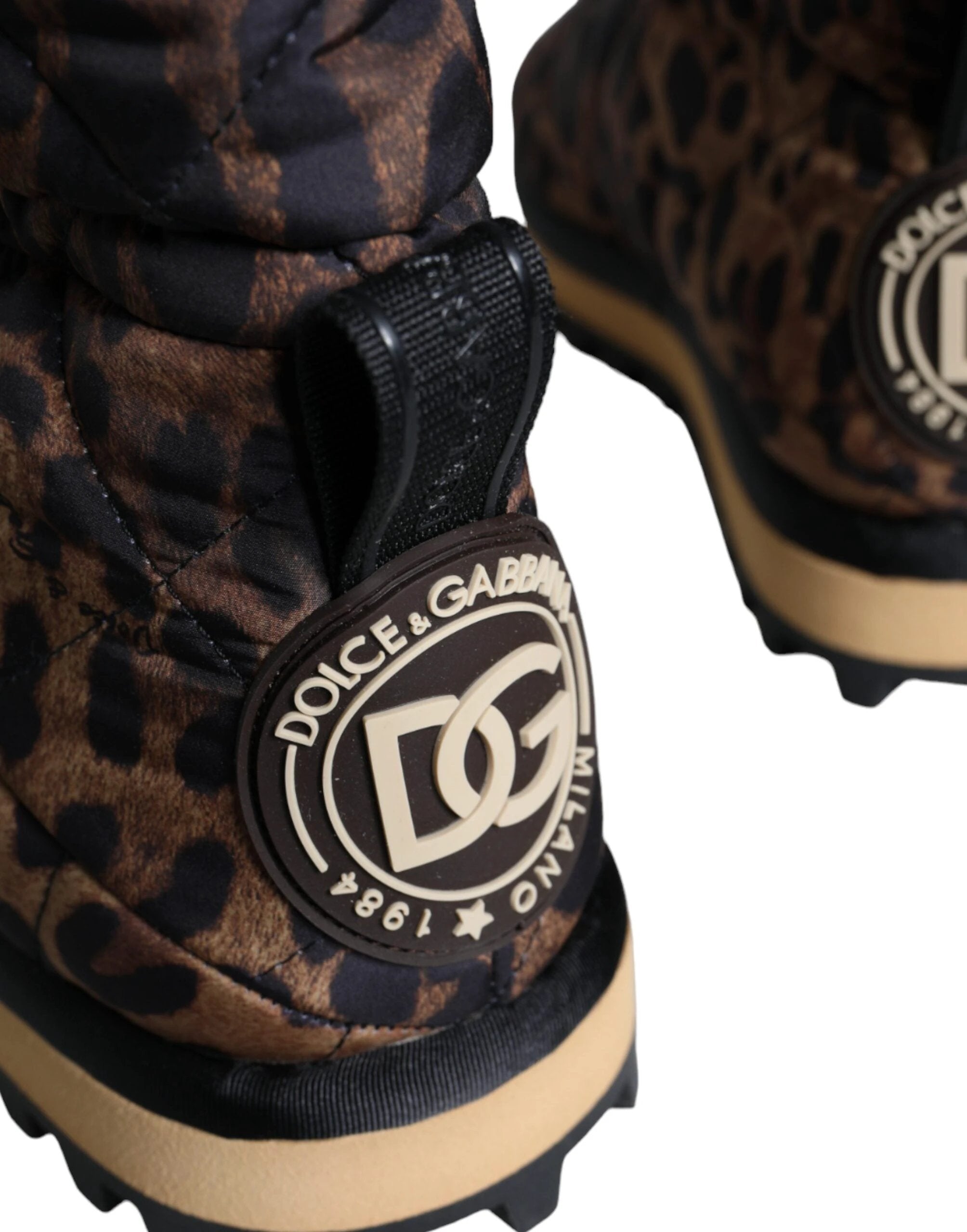 Dolce & Gabbana Brown Leopard Ankle Boots Padded Shoes by Dolce & Gabbana