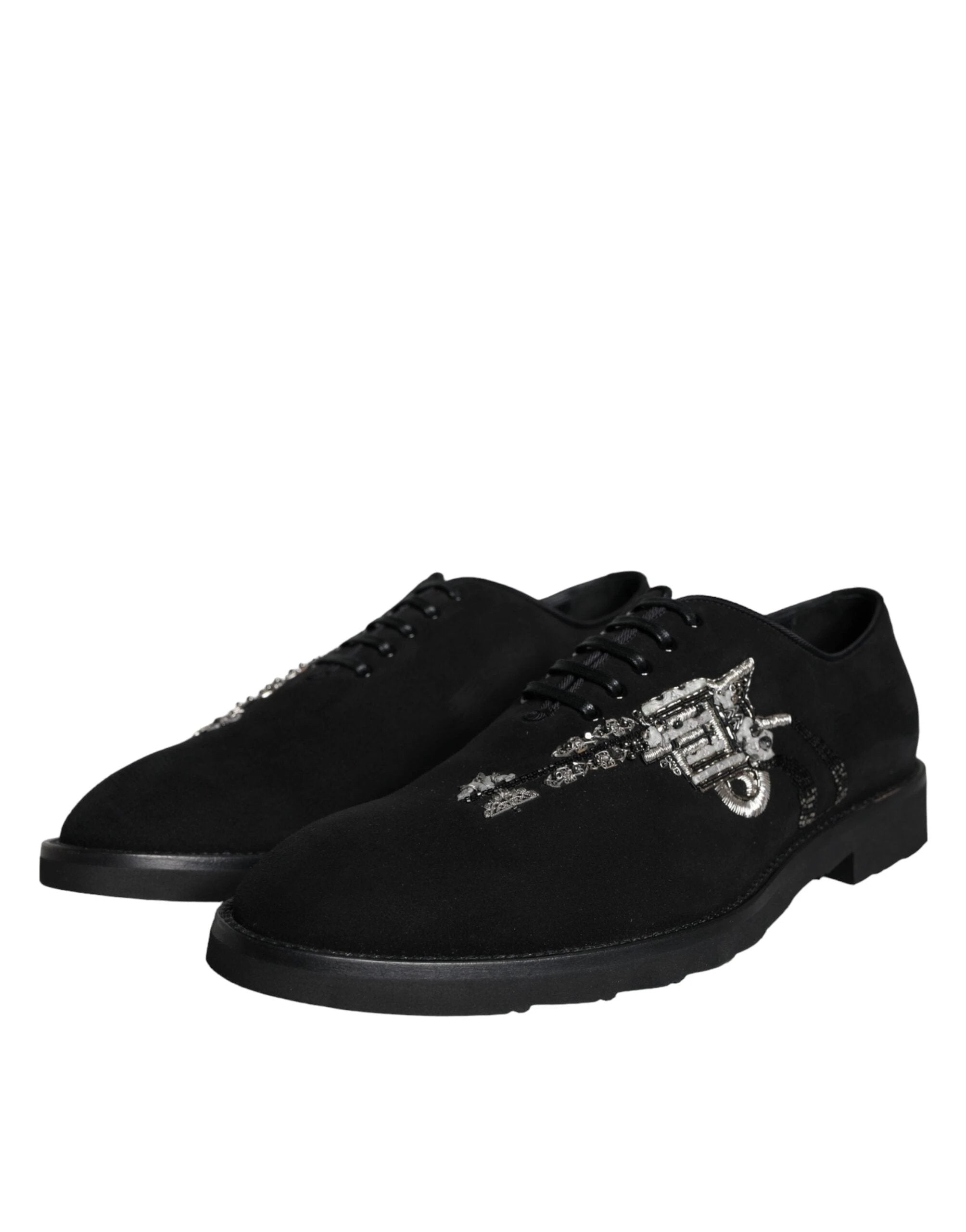 Dolce & Gabbana Black Suede Sicilia Lace Up Formal Shoes by Dolce & Gabbana