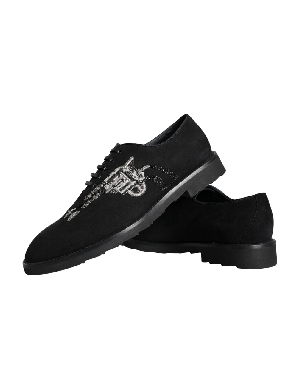 Dolce & Gabbana Black Suede Sicilia Lace Up Formal Shoes by Dolce & Gabbana