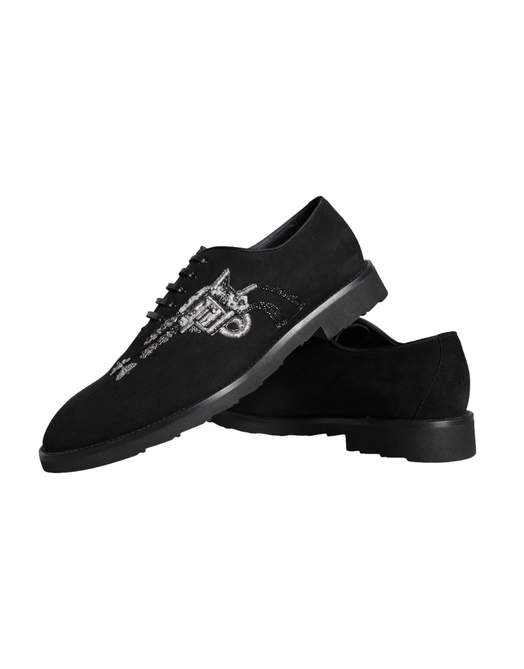 Dolce & Gabbana Black Suede Sicilia Lace Up Formal Shoes by Dolce & Gabbana