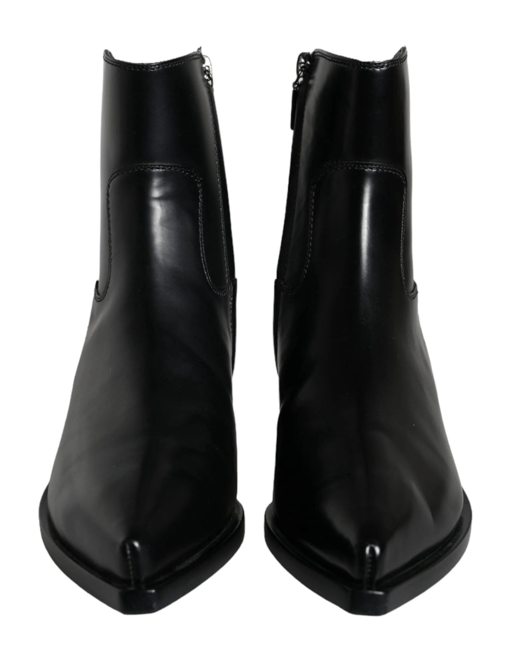 Dolce & Gabbana Black Leather Ankle Boots Booties Shoes by Dolce & Gabbana