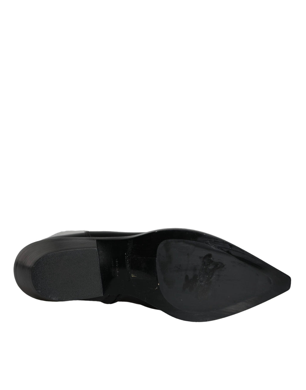 Dolce & Gabbana Black Leather Ankle Boots Booties Shoes by Dolce & Gabbana