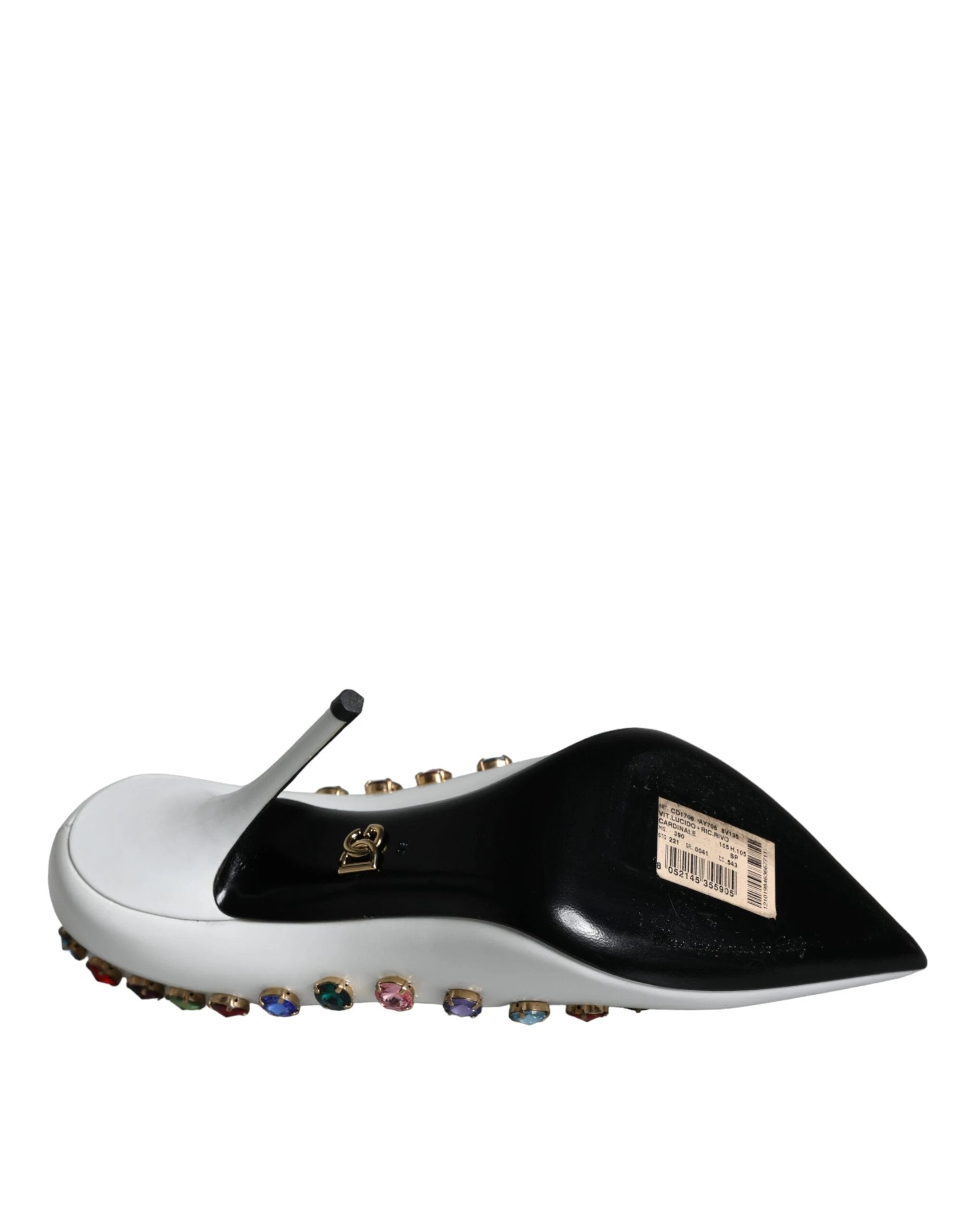 Dolce & Gabbana White Crystal Leather High Heels Pumps Shoes by Dolce & Gabbana