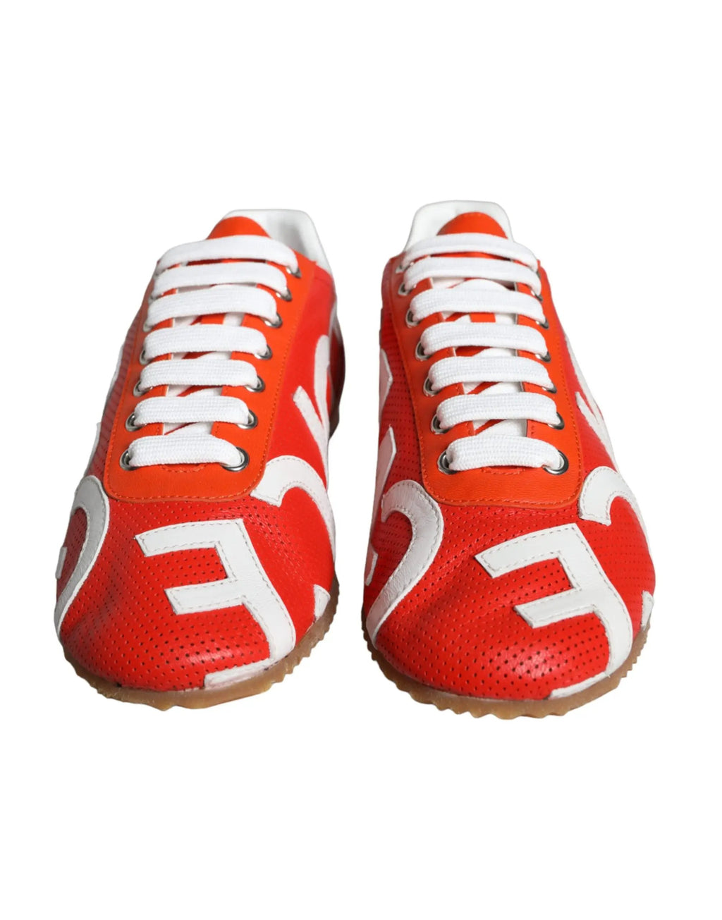 Baskets décontractées Dolce &amp; Gabbana en cuir rouge et blanc avec logo