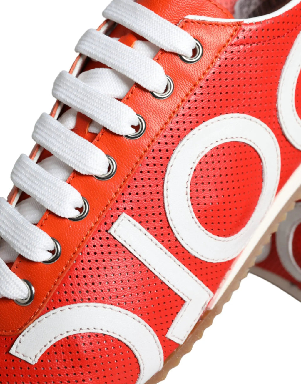 Baskets décontractées Dolce &amp; Gabbana en cuir rouge et blanc avec logo