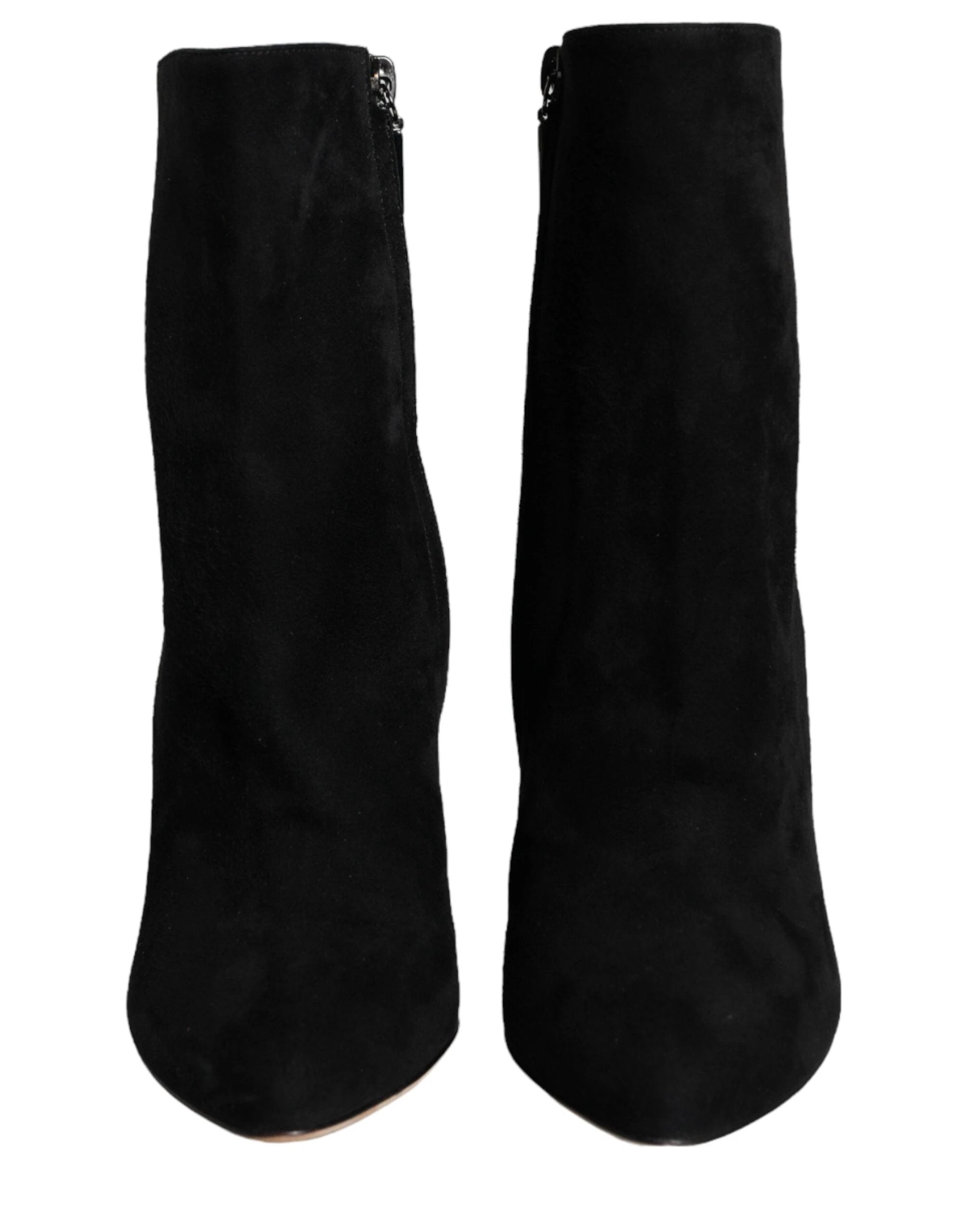 Dolce & Gabbana Black Suede Leather Mid Calf Boots Shoes by Dolce & Gabbana