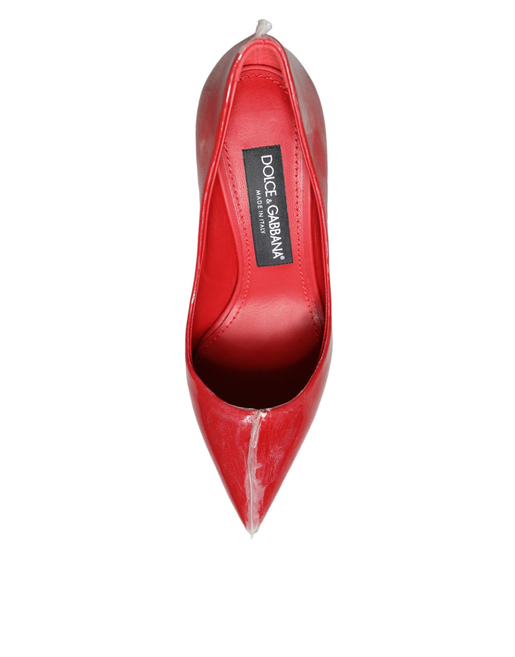 Dolce & Gabbana Red Patent Leather Faux Pearl Heels Pumps Shoes by Dolce & Gabbana