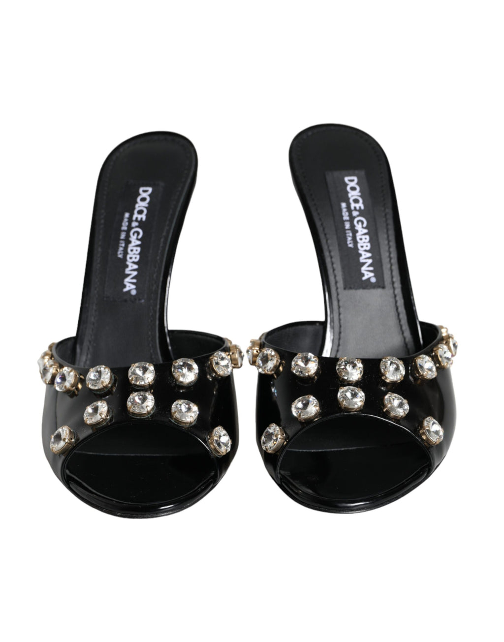 Dolce & Gabbana Black Crystal Heels Keira Sandals Shoes by Dolce & Gabbana