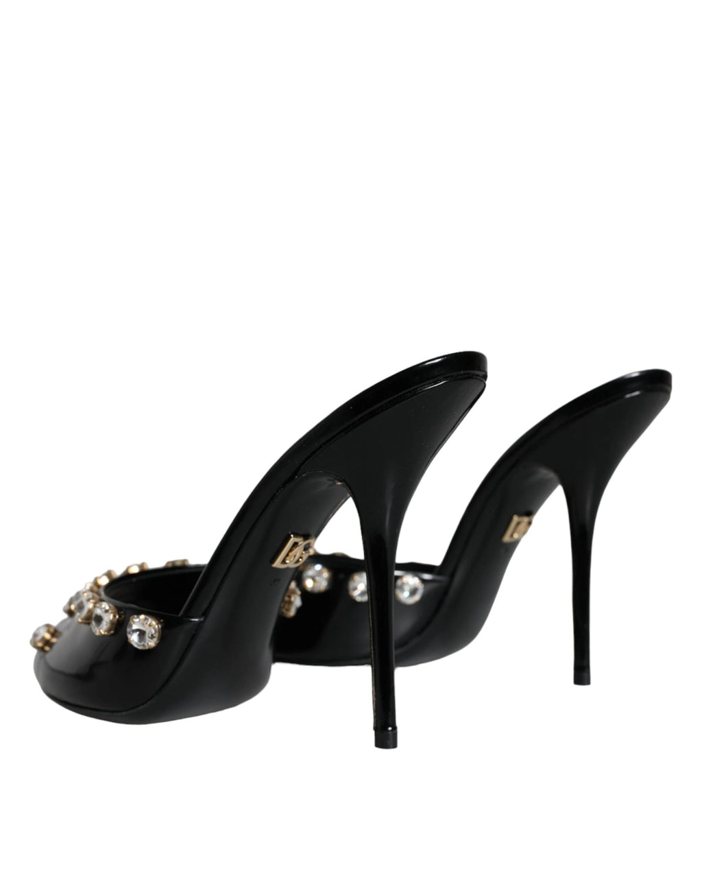Dolce & Gabbana Black Crystal Heels Keira Sandals Shoes by Dolce & Gabbana