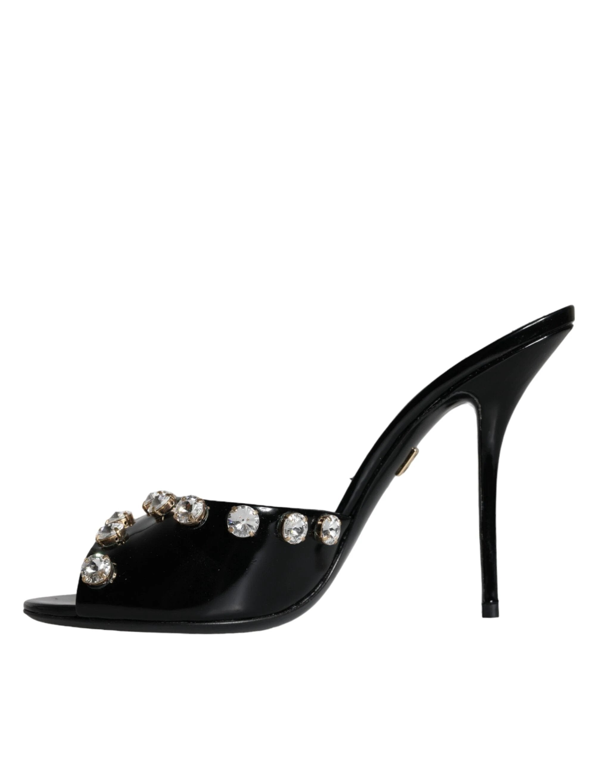 Dolce & Gabbana Black Crystal Heels Keira Sandals Shoes by Dolce & Gabbana