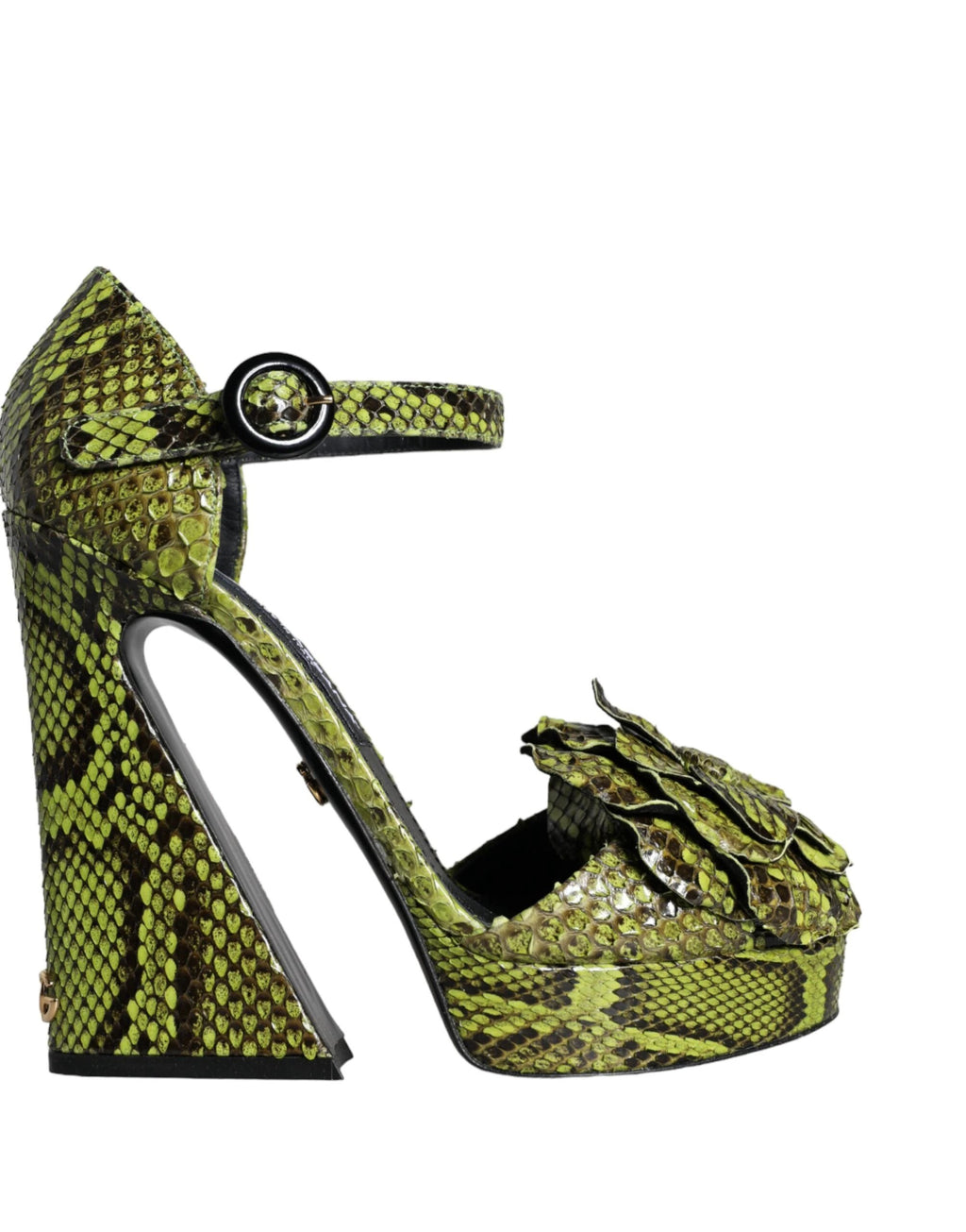 Dolce & Gabbana Green Exotic Leather Ankle Strap Heels Sandals Shoes by Dolce & Gabbana