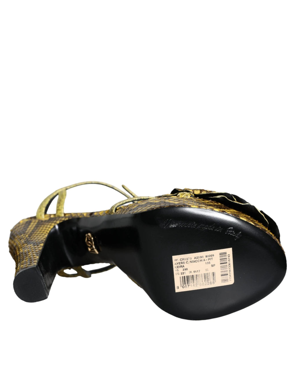 Dolce & Gabbana Yellow Exotic Leather Ankle Strap Heels Sandals Shoes by Dolce & Gabbana