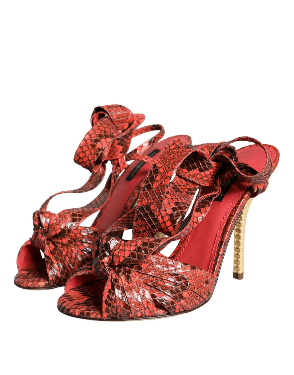Dolce & Gabbana Coral Exotic Leather Heels Sandals Shoes by Dolce & Gabbana