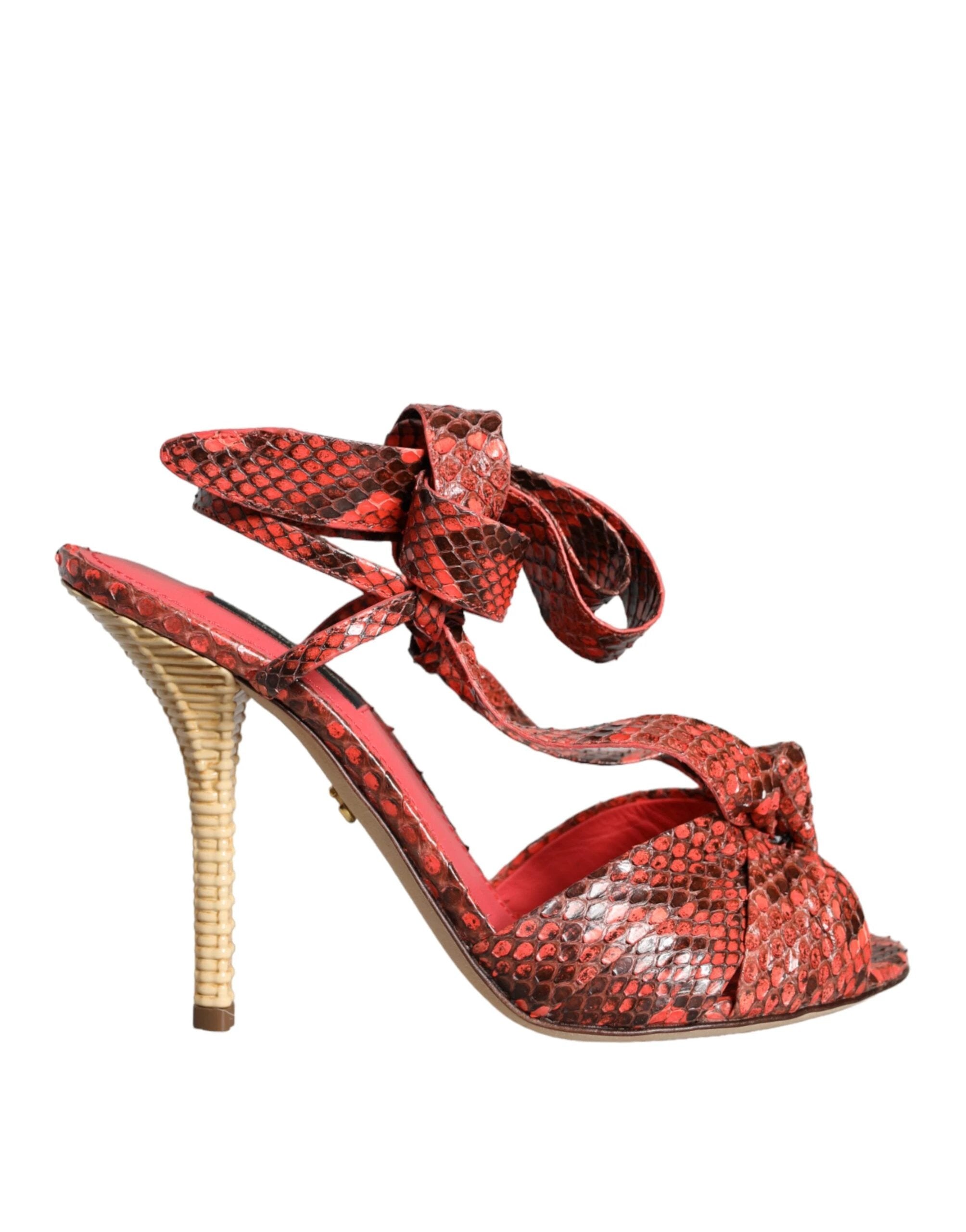 Dolce & Gabbana Coral Exotic Leather Heels Sandals Shoes by Dolce & Gabbana