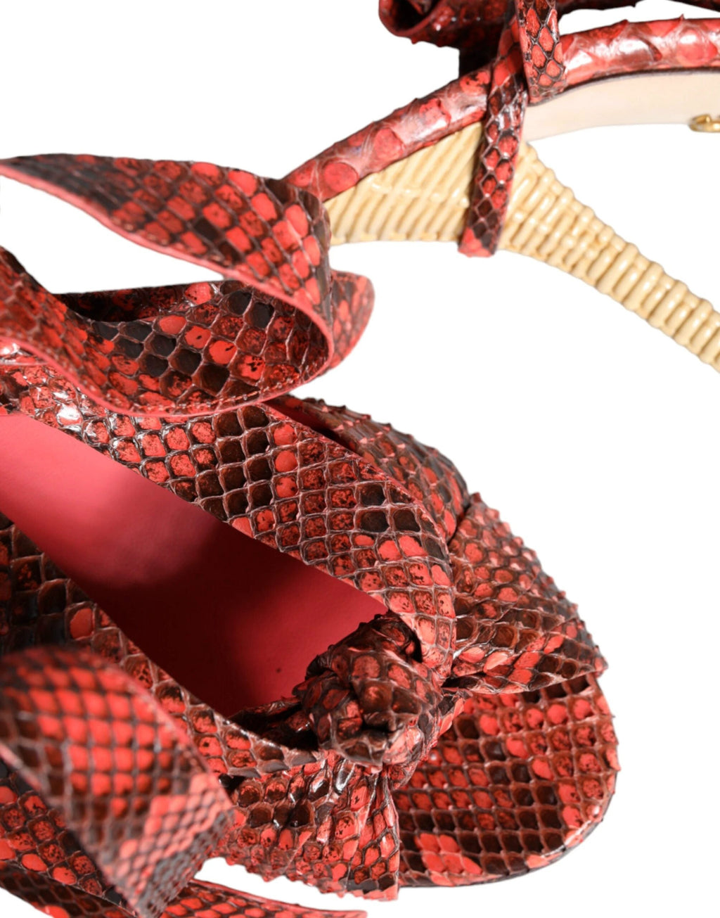 Dolce & Gabbana Coral Exotic Leather Heels Sandals Shoes by Dolce & Gabbana