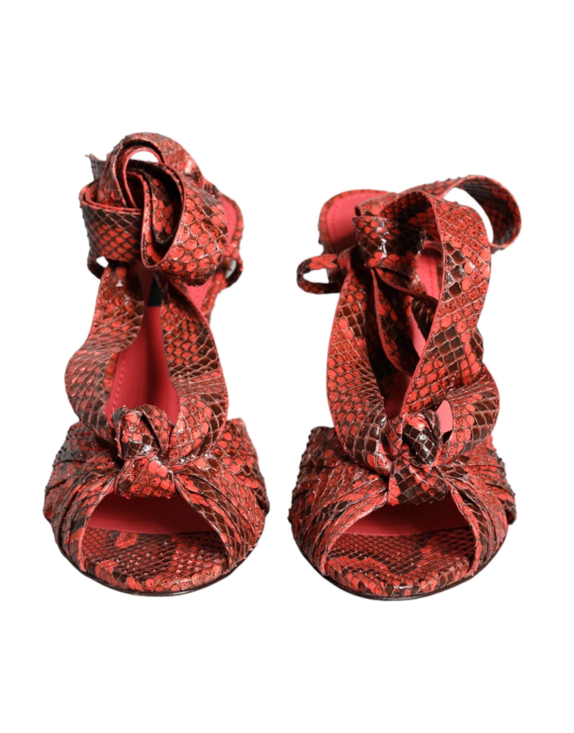 Dolce & Gabbana Coral Exotic Leather Heels Sandals Shoes by Dolce & Gabbana