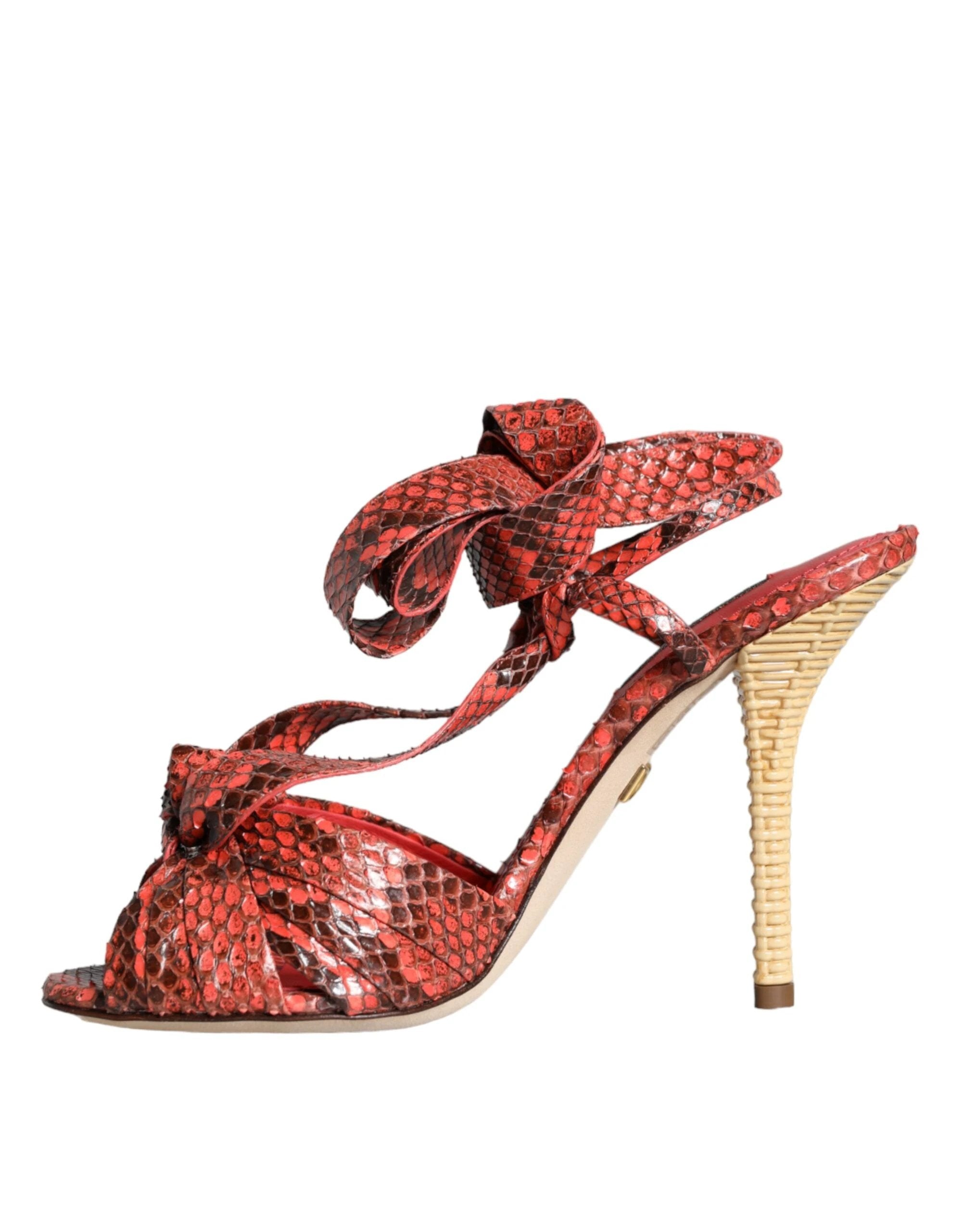 Dolce & Gabbana Coral Exotic Leather Heels Sandals Shoes by Dolce & Gabbana