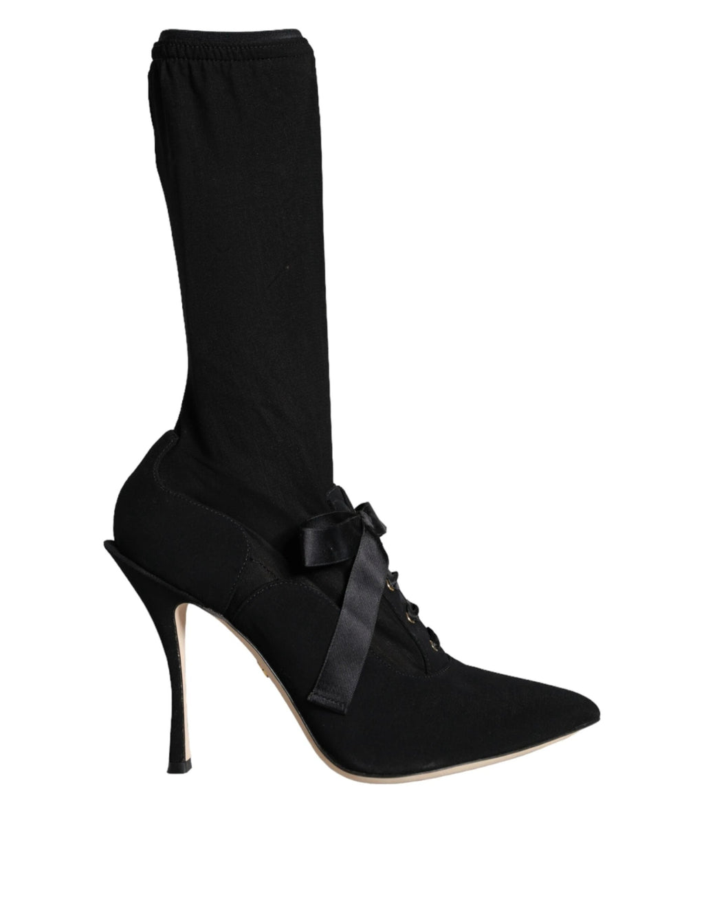 Dolce & Gabbana Black Stiletto Heels Mid Calf Boots Shoes by Dolce & Gabbana