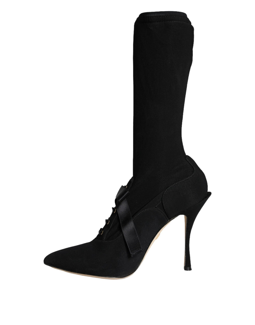 Dolce & Gabbana Black Stiletto Heels Mid Calf Boots Shoes by Dolce & Gabbana