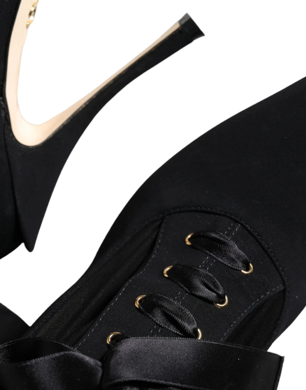 Dolce & Gabbana Black Stiletto Heels Mid Calf Boots Shoes by Dolce & Gabbana