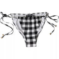 Dolce & Gabbana Black White Check Swimwear Beachwear Bottom Bikini by Dolce & Gabbana