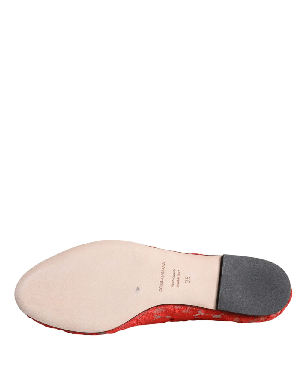 Dolce & Gabbana Coral Lace Crystal Ballet Flats Loafers Shoes by Dolce & Gabbana