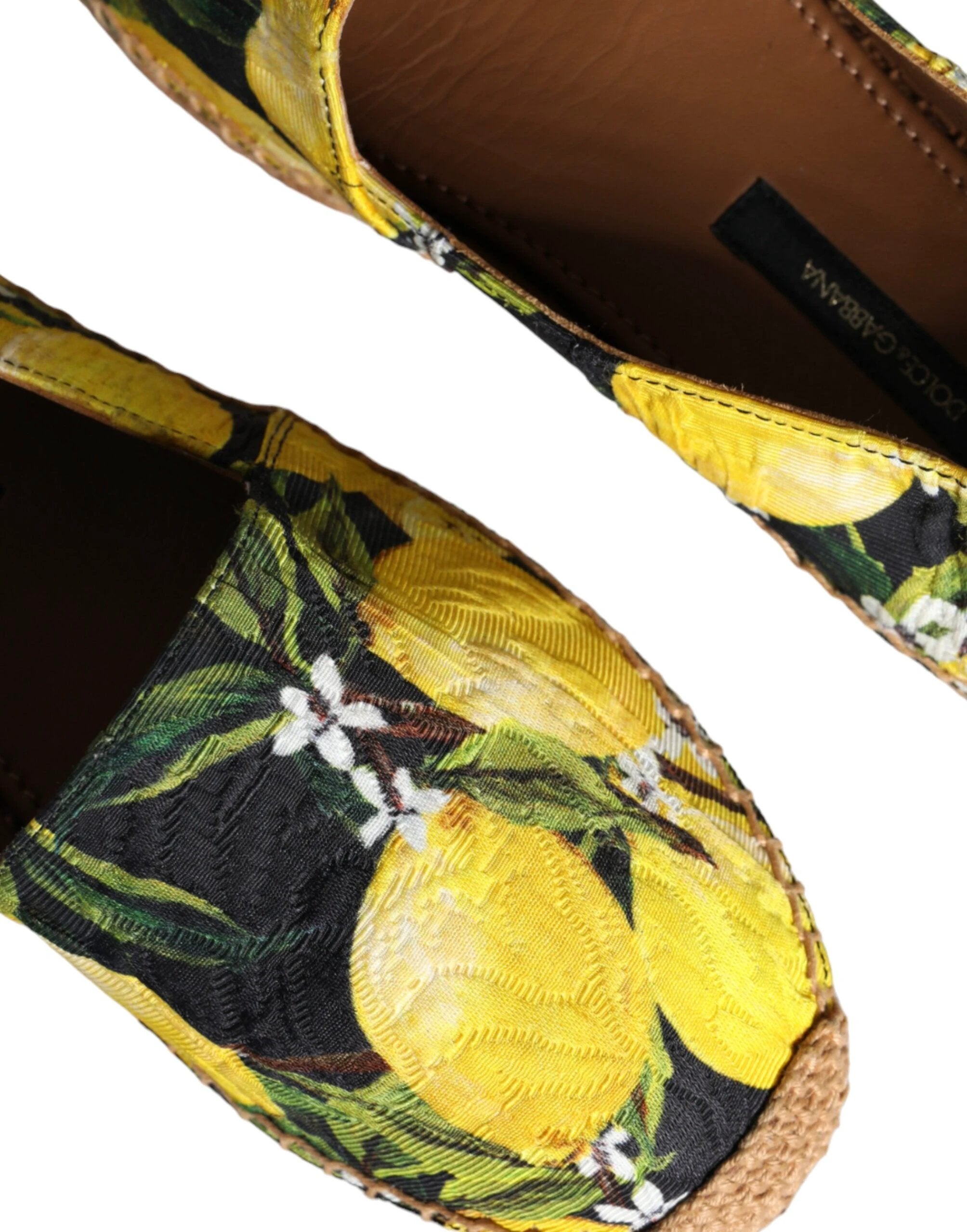 Dolce & Gabbana Multicolor Lemon Slip On Espadrilles Shoes by Dolce & Gabbana