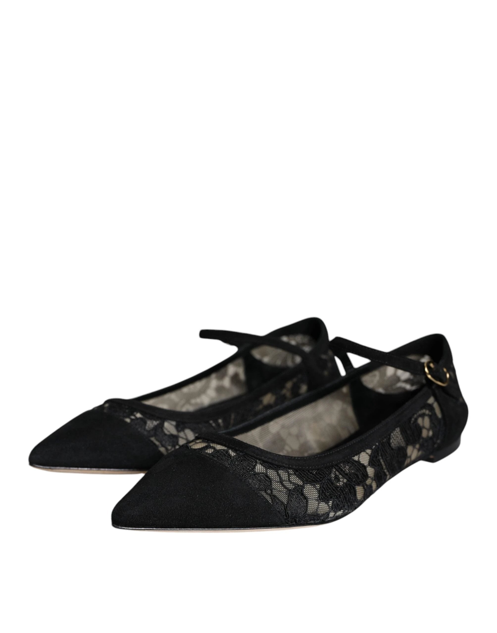Dolce & Gabbana Black Taormina Lace Bellucci Flats Shoes by Dolce & Gabbana