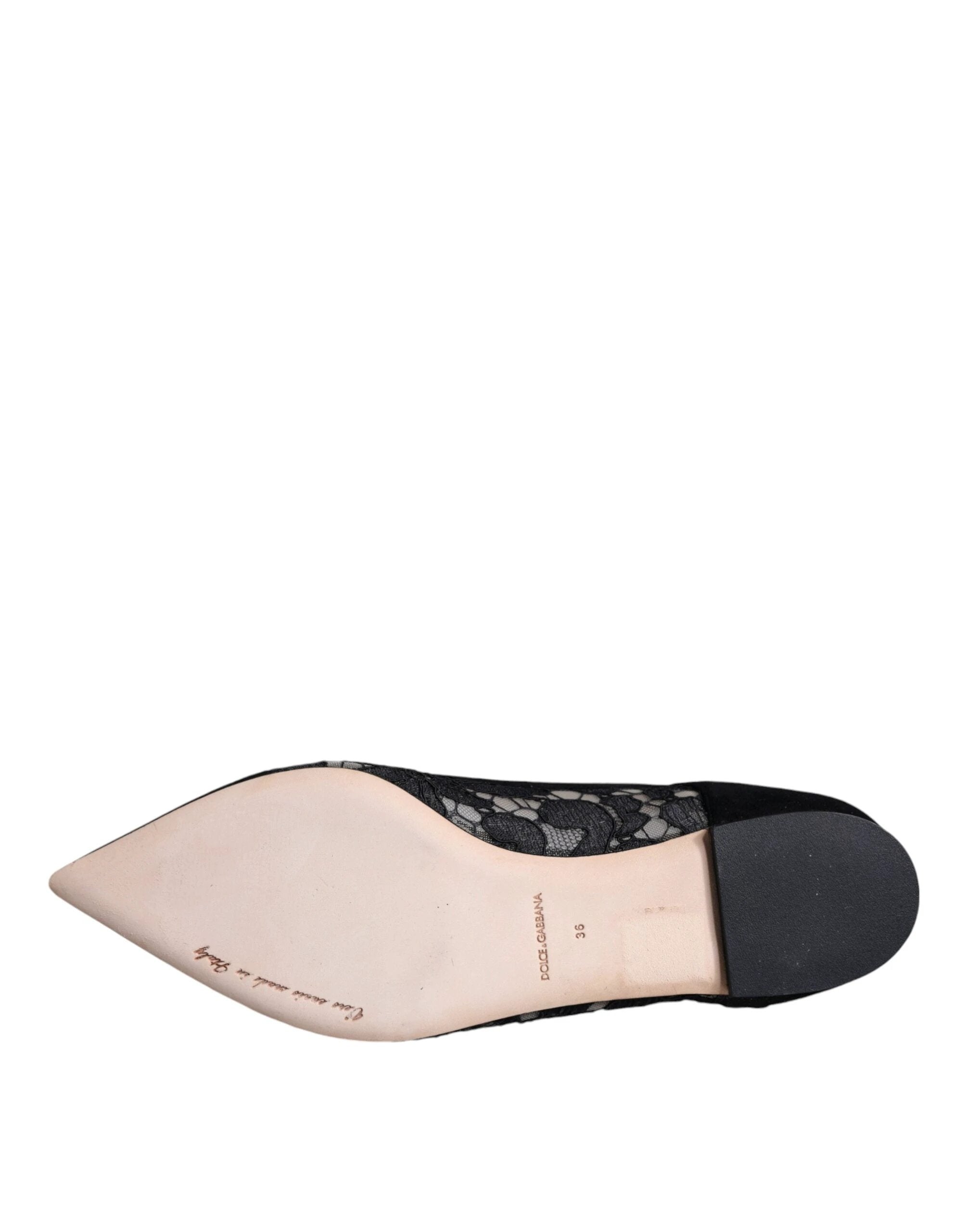 Dolce & Gabbana Black Taormina Lace Bellucci Flats Shoes by Dolce & Gabbana