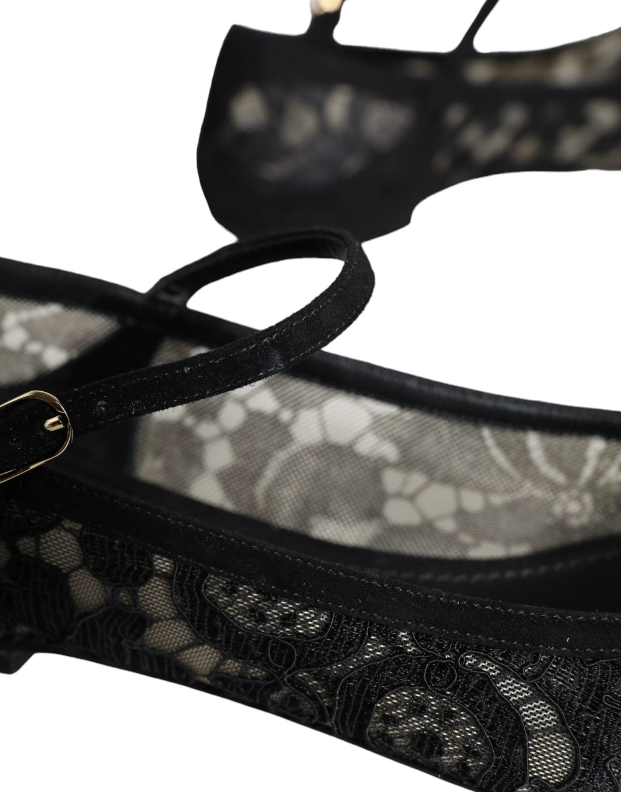 Dolce & Gabbana Black Taormina Lace Bellucci Flats Shoes by Dolce & Gabbana