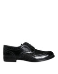 Dolce & Gabbana Black Leather Floral Lace Dress Formal Shoes by Dolce & Gabbana