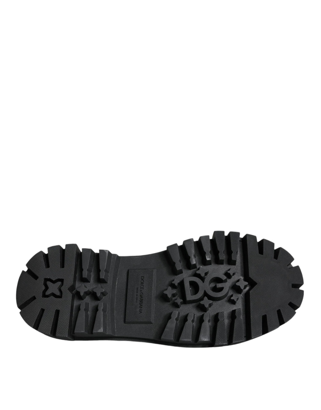 Dolce & Gabbana Black Leather Trekking Derby Embellished Shoes by Dolce & Gabbana