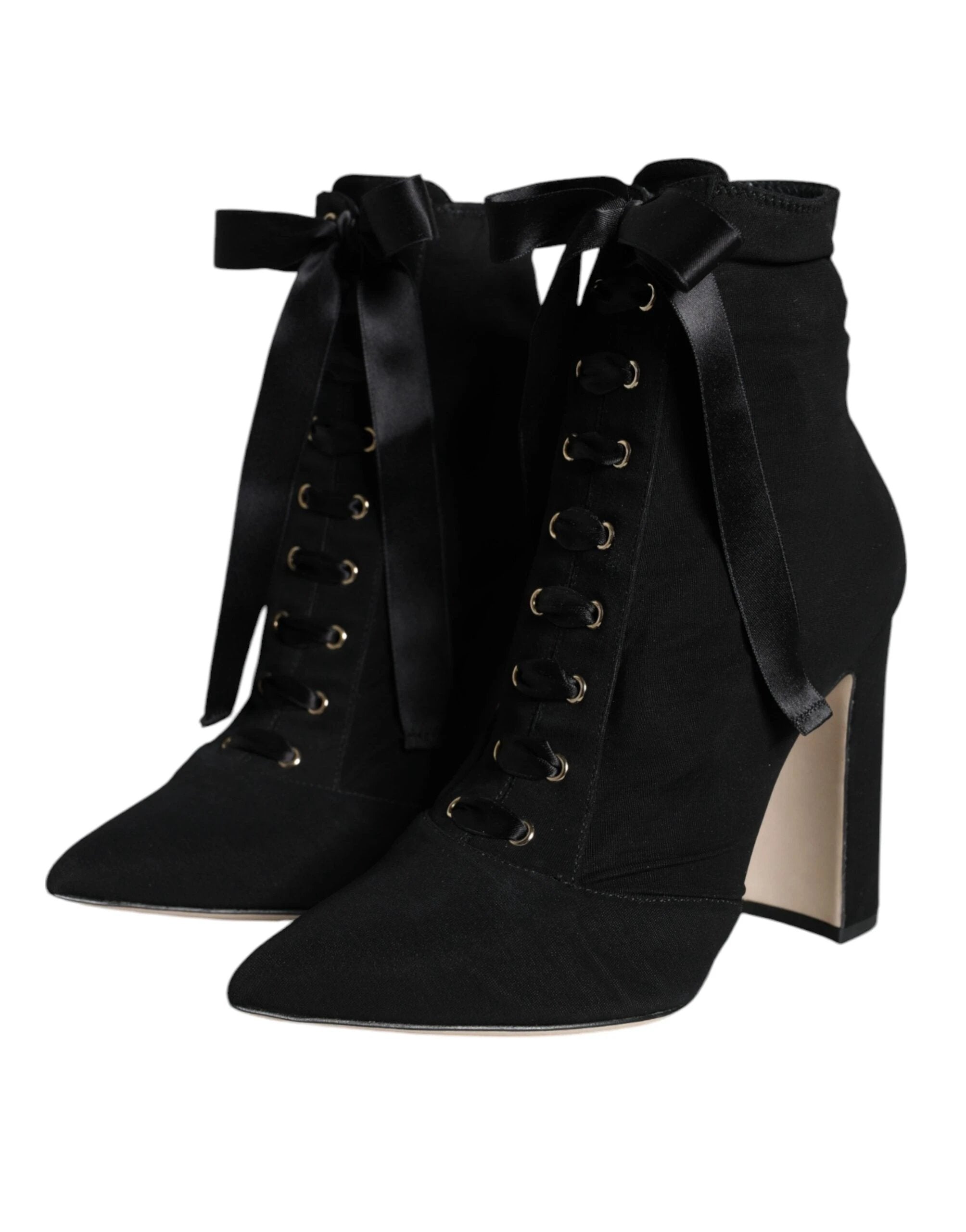 Dolce & Gabbana Black Jersey Stretch Ankle Booties Shoes by Dolce & Gabbana