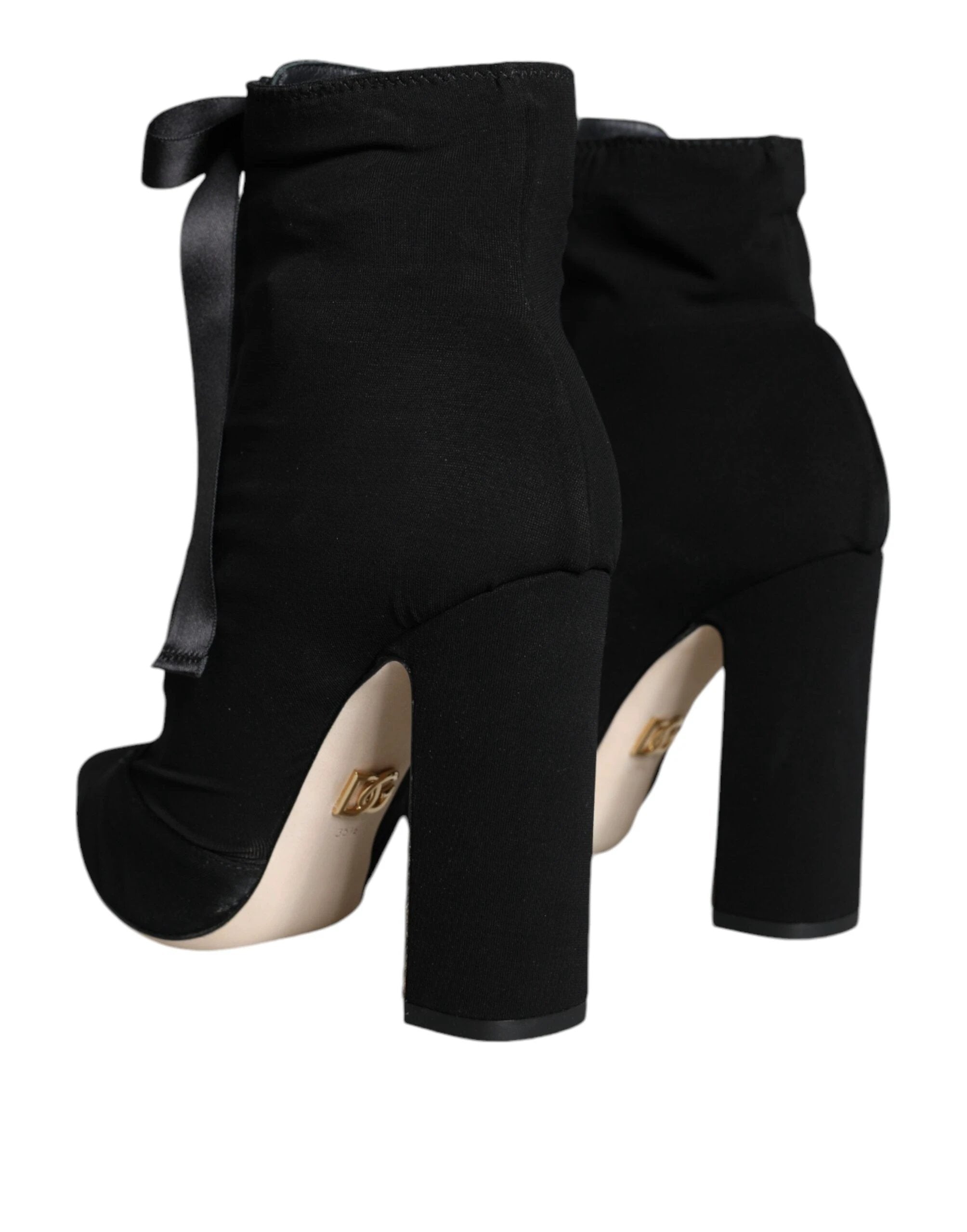 Dolce & Gabbana Black Jersey Stretch Ankle Booties Shoes by Dolce & Gabbana
