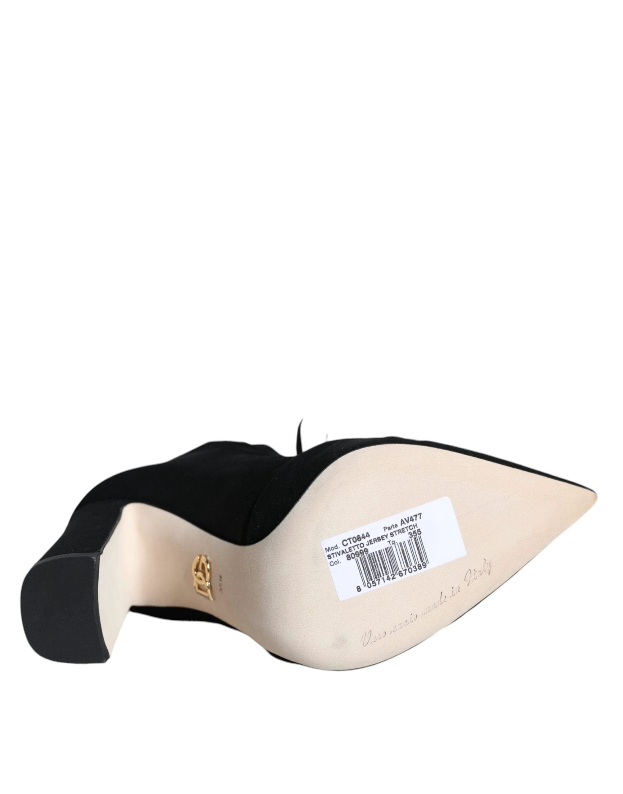 Dolce & Gabbana Black Jersey Stretch Ankle Booties Shoes by Dolce & Gabbana
