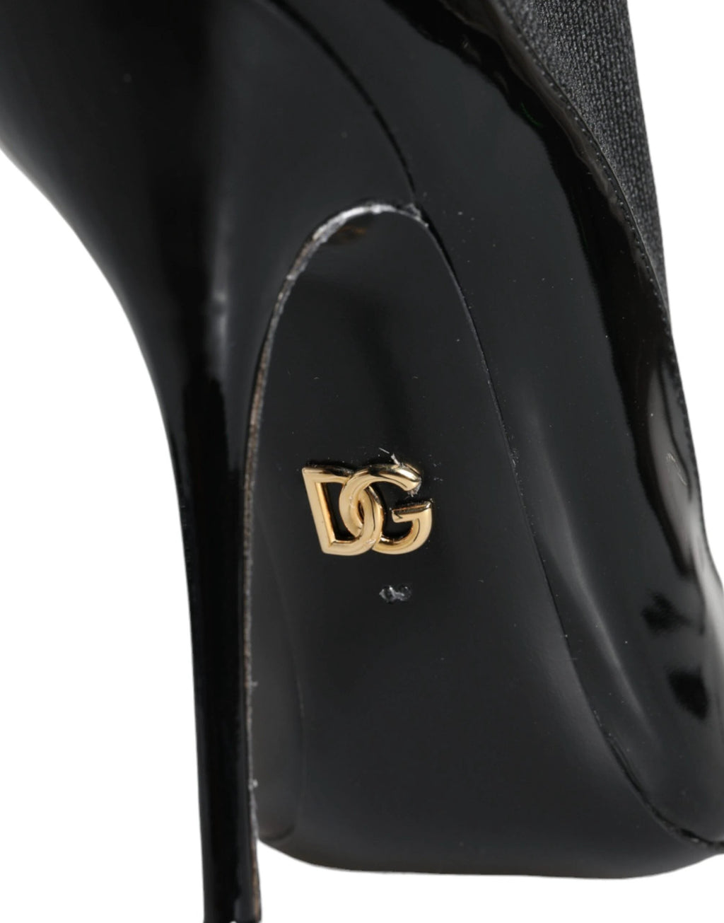 Dolce & Gabbana Black Leather Stilettos Booties Socks Shoes by Dolce & Gabbana