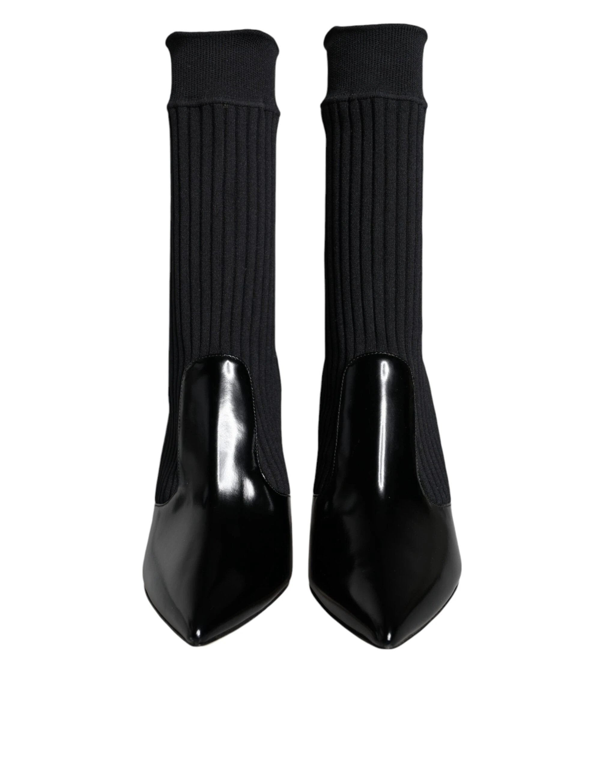 Dolce & Gabbana Black Stretch Stilettos Booties Socks Shoes by Dolce & Gabbana