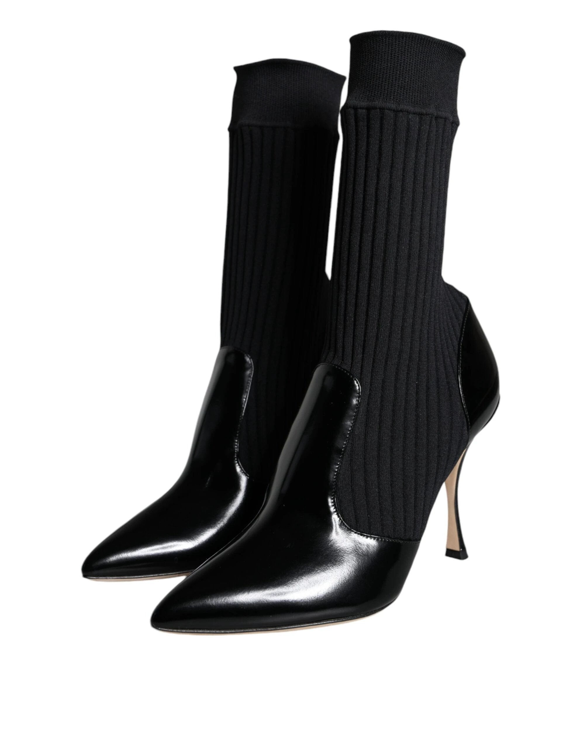 Dolce & Gabbana Black Stretch Stilettos Booties Socks Shoes by Dolce & Gabbana