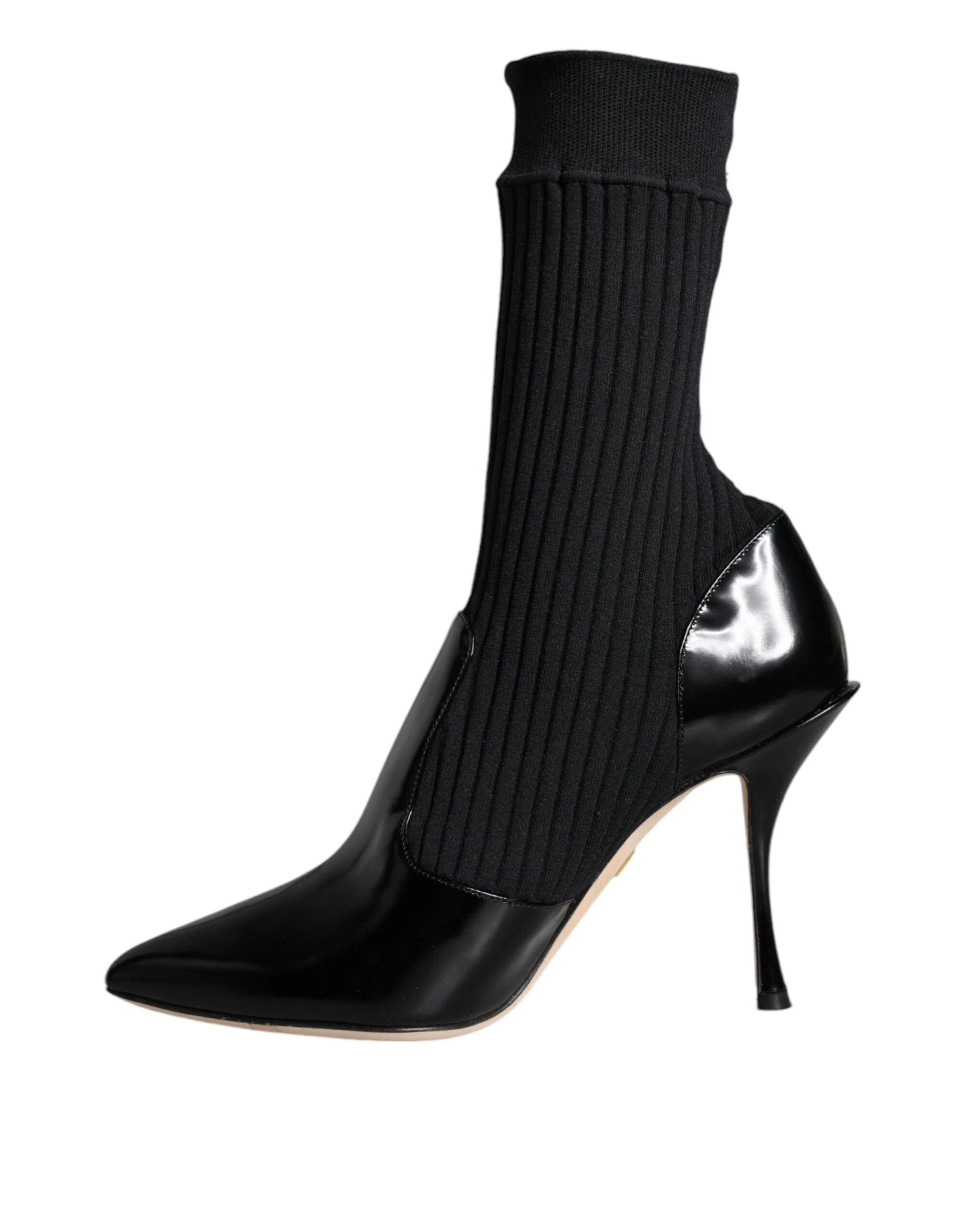 Dolce & Gabbana Black Stretch Stilettos Booties Socks Shoes by Dolce & Gabbana
