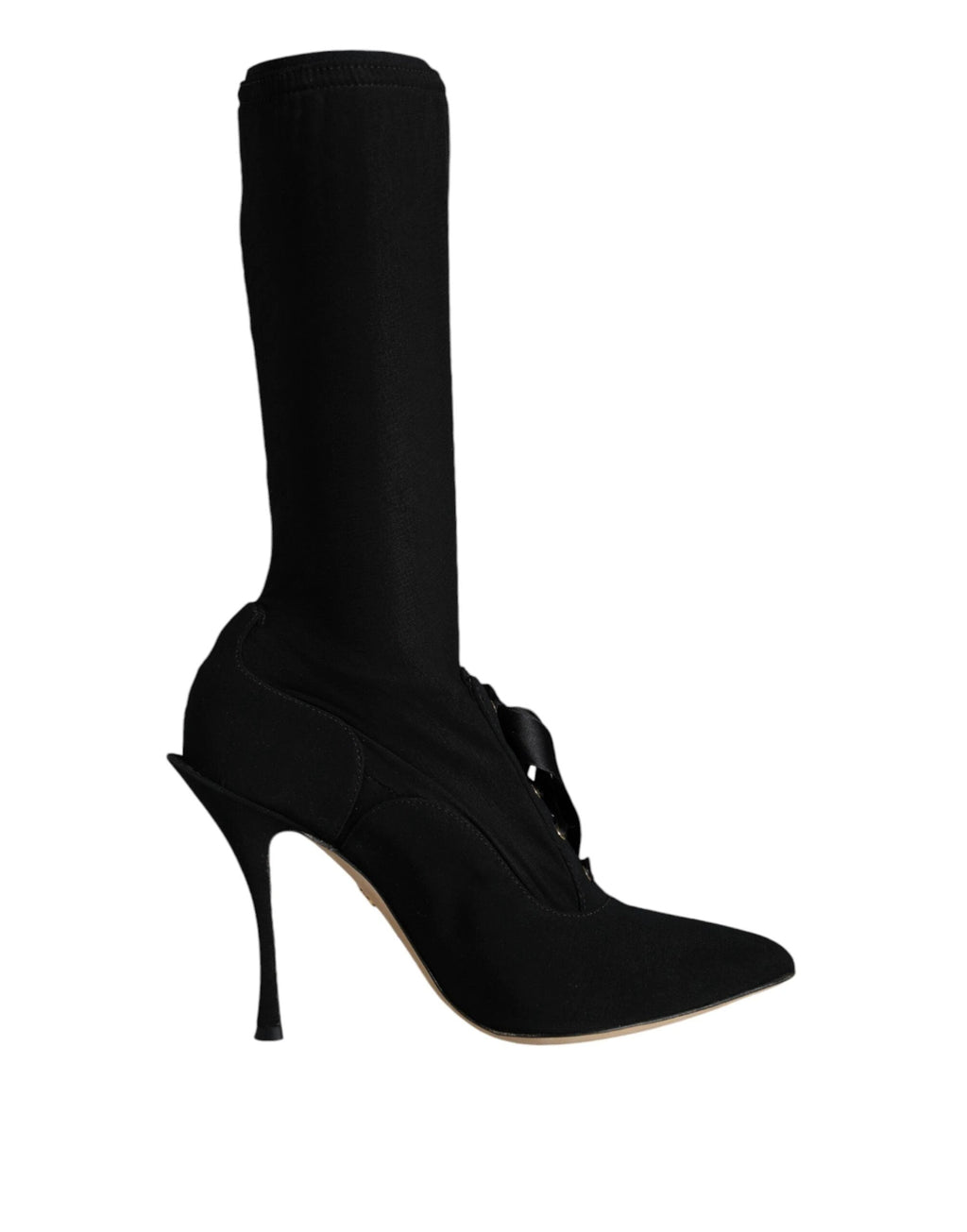 Dolce & Gabbana Black Stiletto Heels Mid Calf Boots Shoes by Dolce & Gabbana
