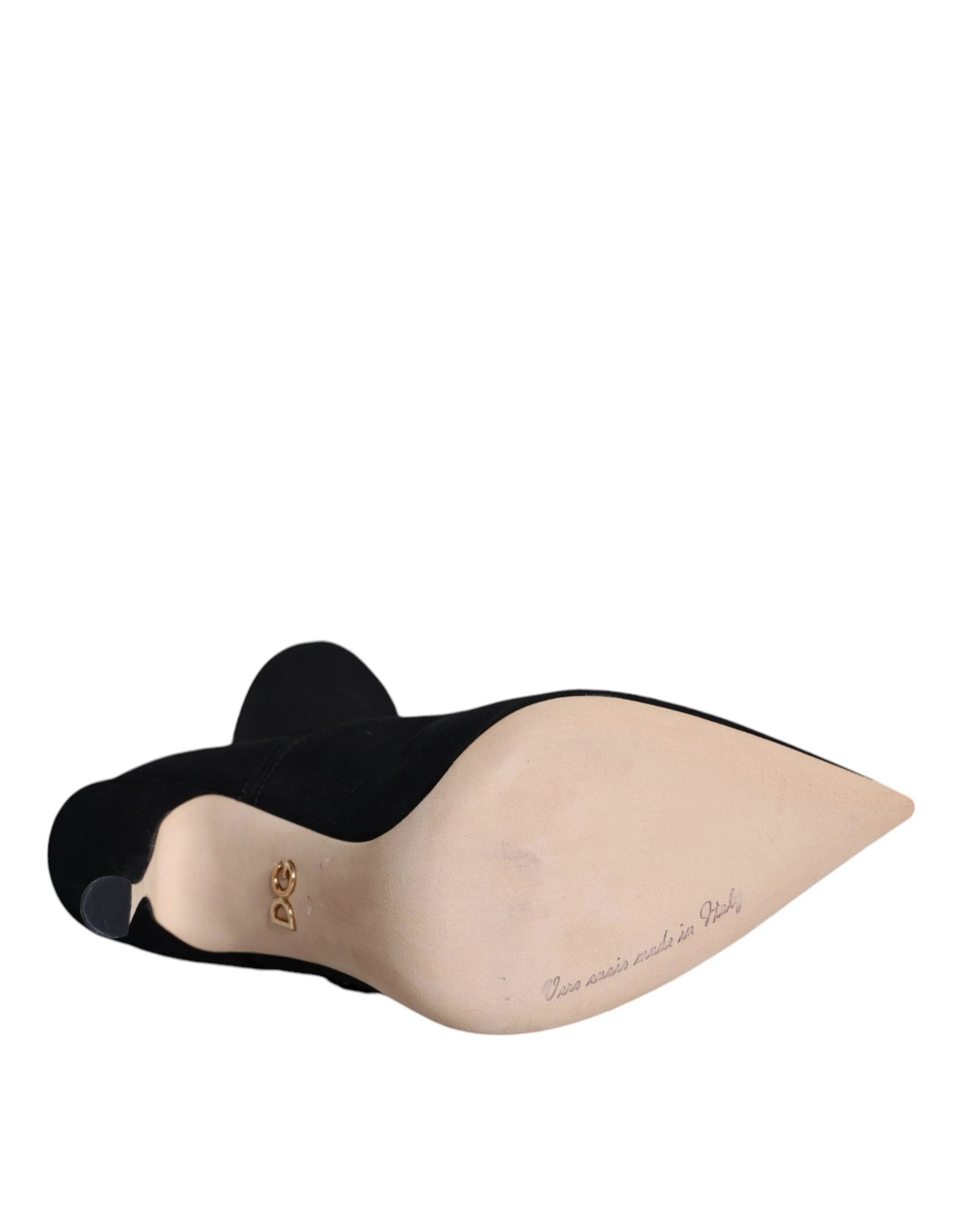 Dolce & Gabbana Black Stiletto Heels Mid Calf Boots Shoes by Dolce & Gabbana