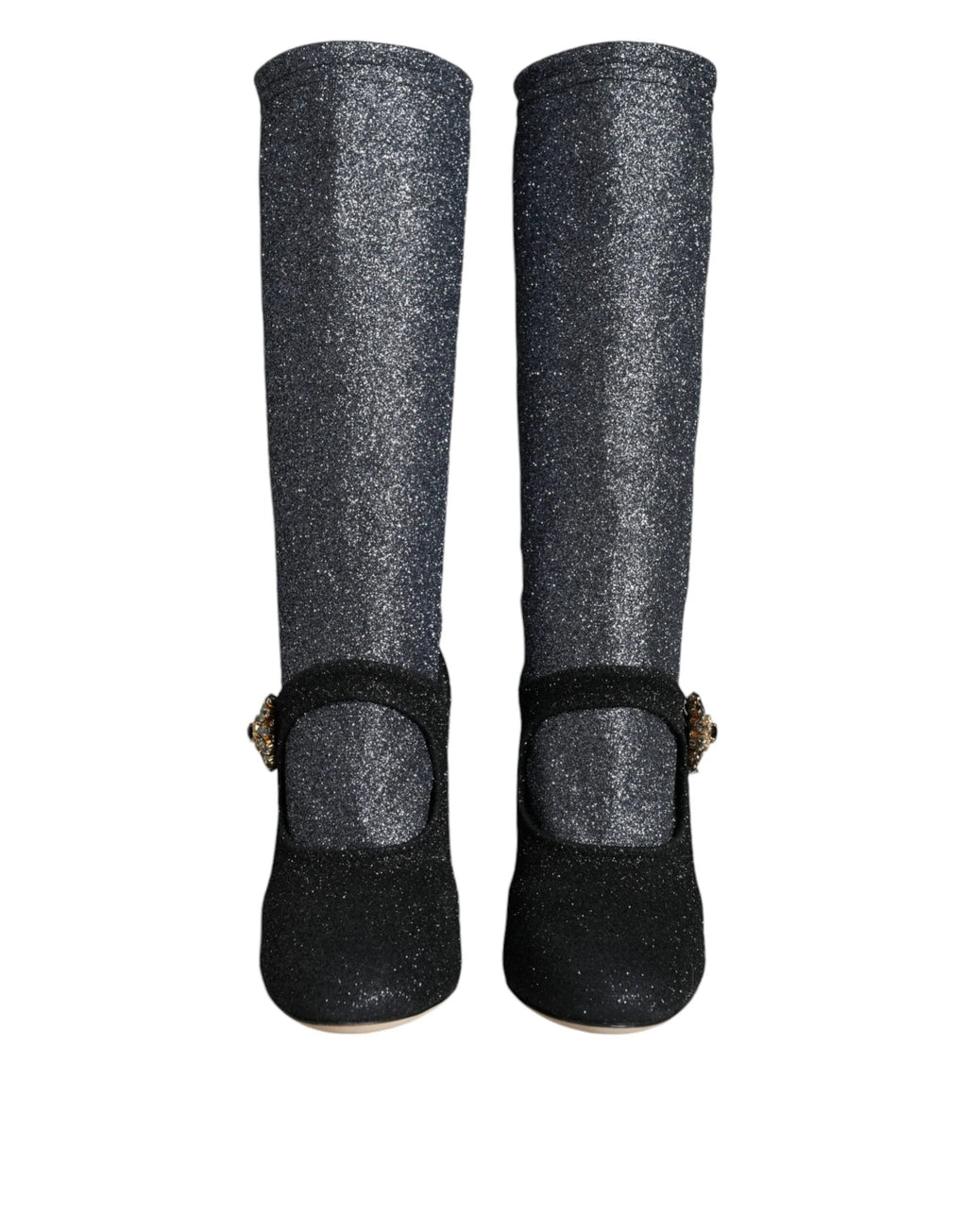 Dolce & Gabbana Black Crystal Mary Janes Booties Shoes by Dolce & Gabbana