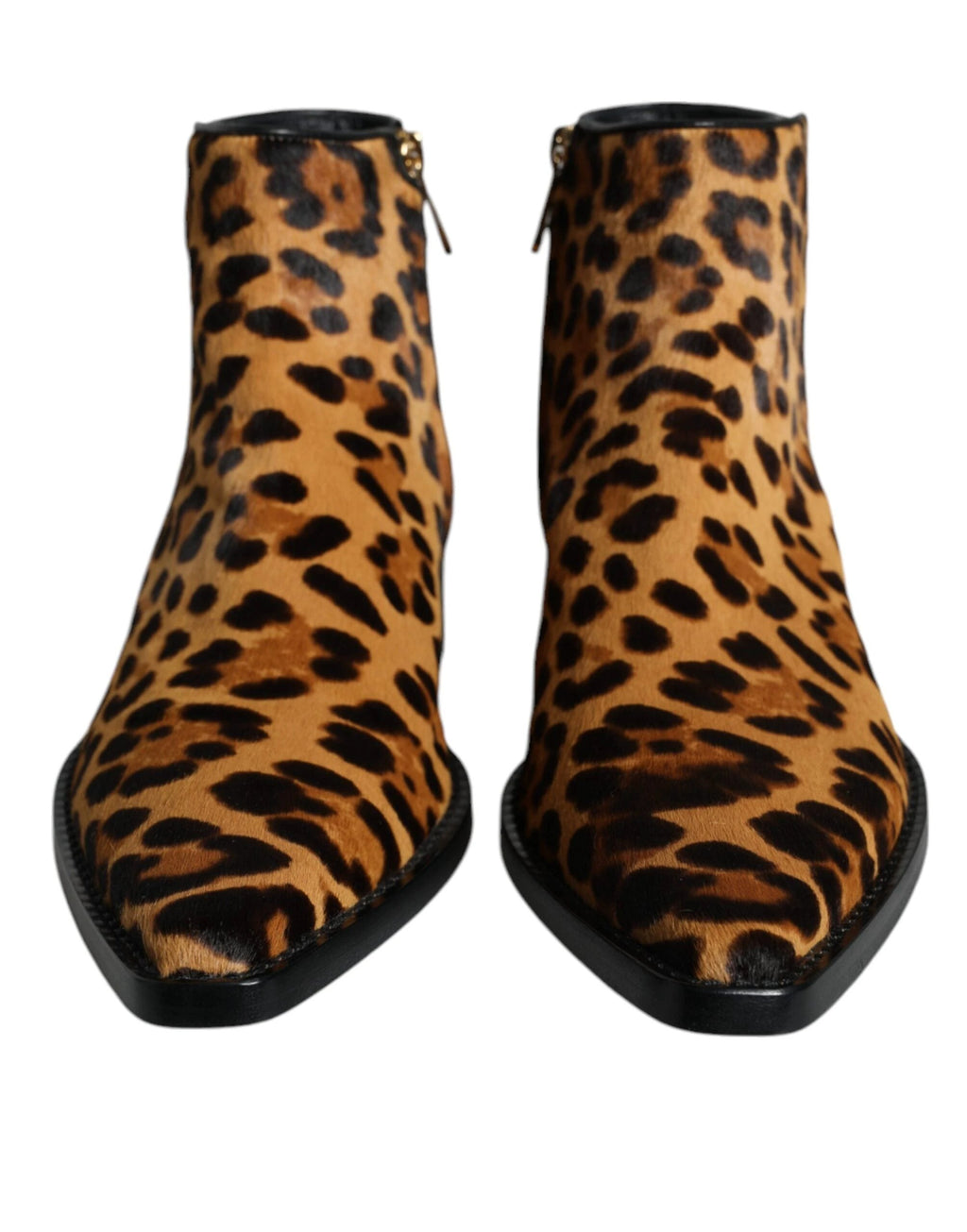 Dolce & Gabbana Brown Leopard Calf Fur Ankle Boots Shoes by Dolce & Gabbana