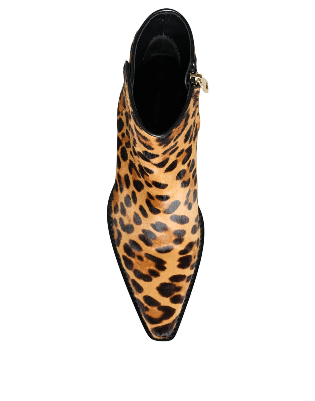 Dolce & Gabbana Brown Leopard Calf Fur Ankle Boots Shoes by Dolce & Gabbana