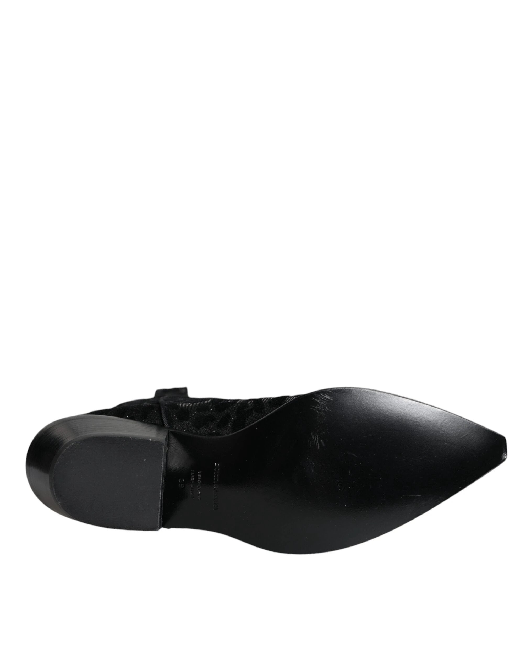 Dolce & Gabbana Black Gray Leopard Cowboy Boots Shoes by Dolce & Gabbana