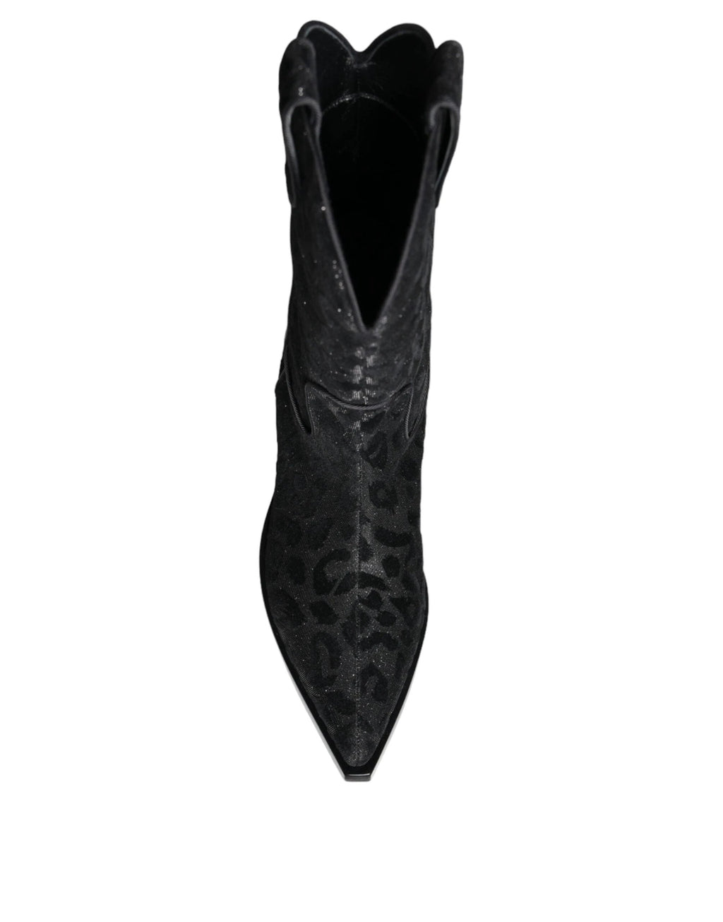 Dolce & Gabbana Black Gray Leopard Cowboy Boots Shoes by Dolce & Gabbana