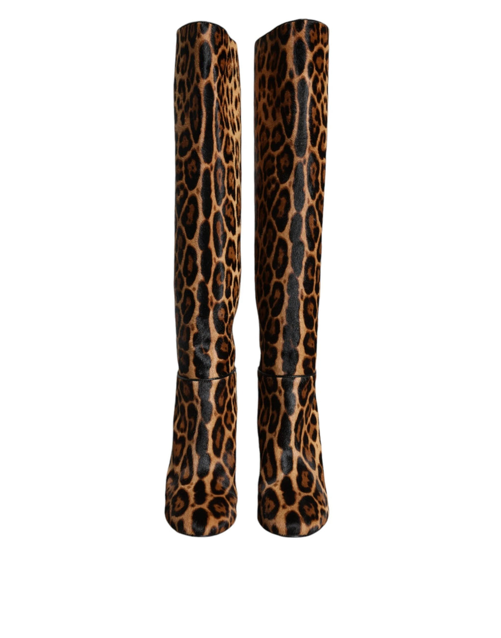Dolce & Gabbana Beige Black Leopard Knee High Boots Shoes by Dolce & Gabbana