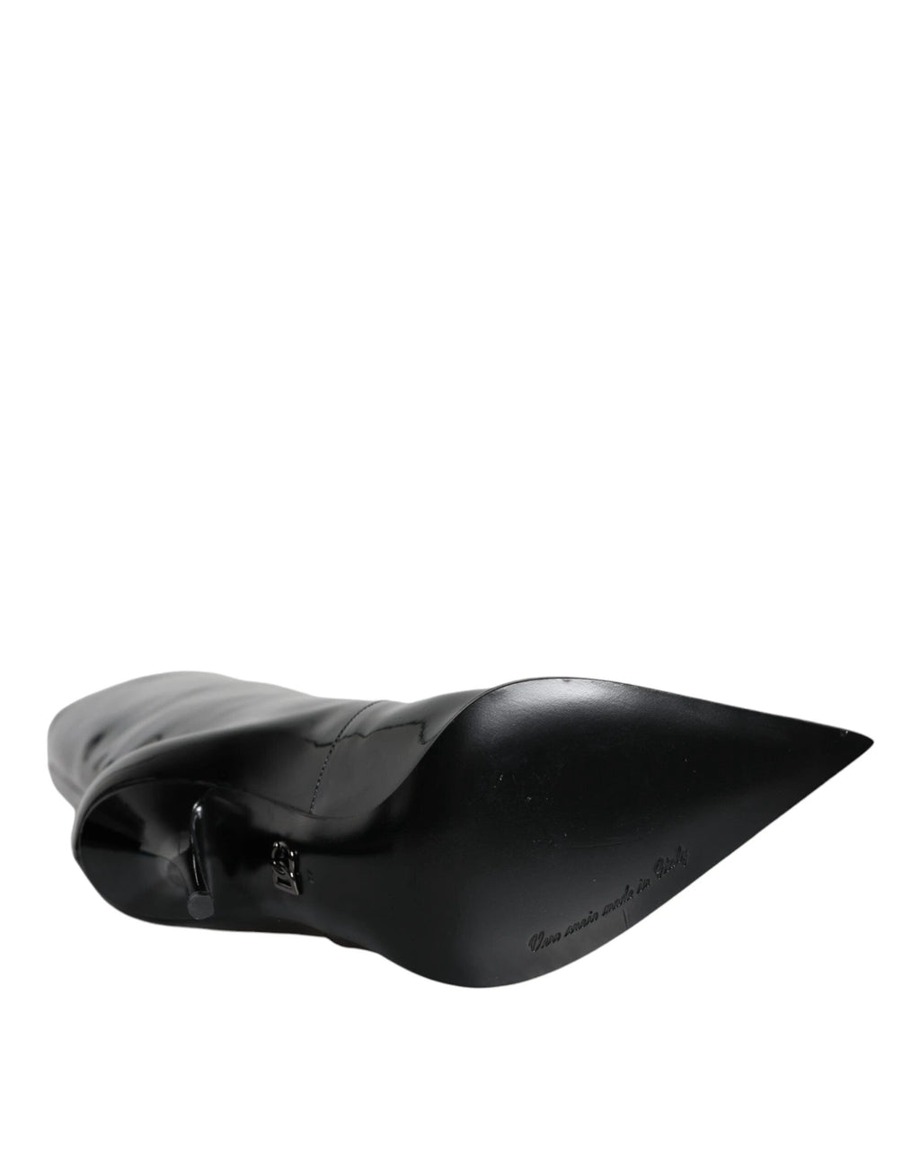 Dolce & Gabbana Black Patent Leather Mid Calf Boots Shoes by Dolce & Gabbana