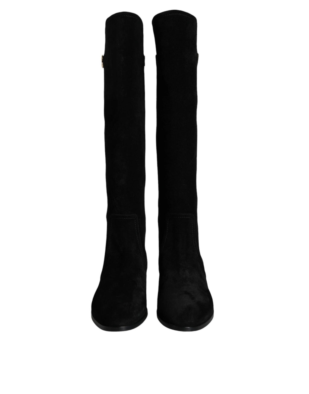 Dolce & Gabbana Black Suede Leather Knee High Boots Shoes by Dolce & Gabbana