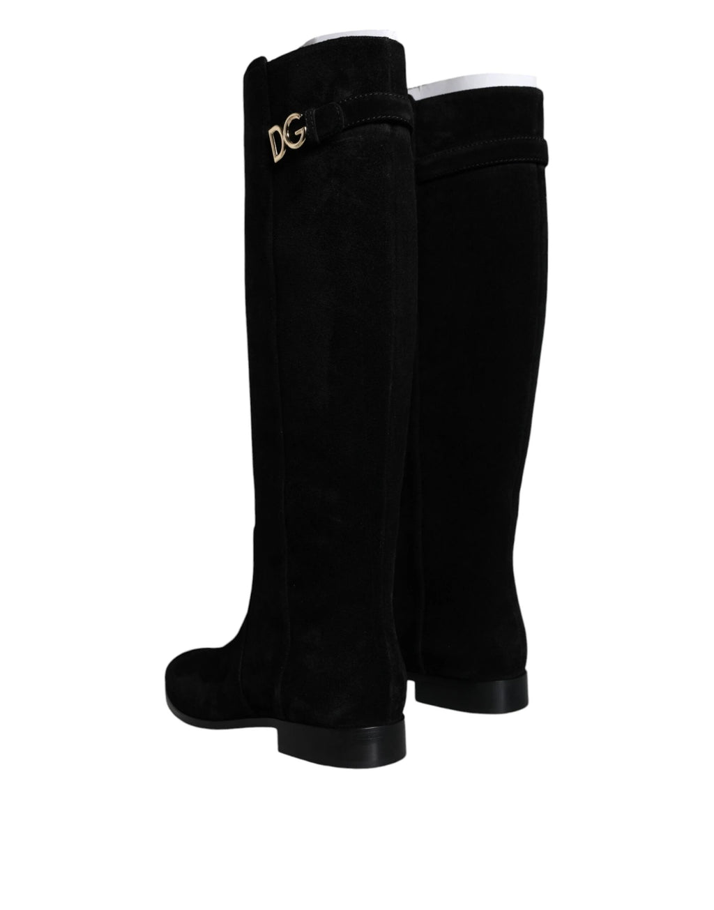 Dolce & Gabbana Black Suede Leather Knee High Boots Shoes by Dolce & Gabbana